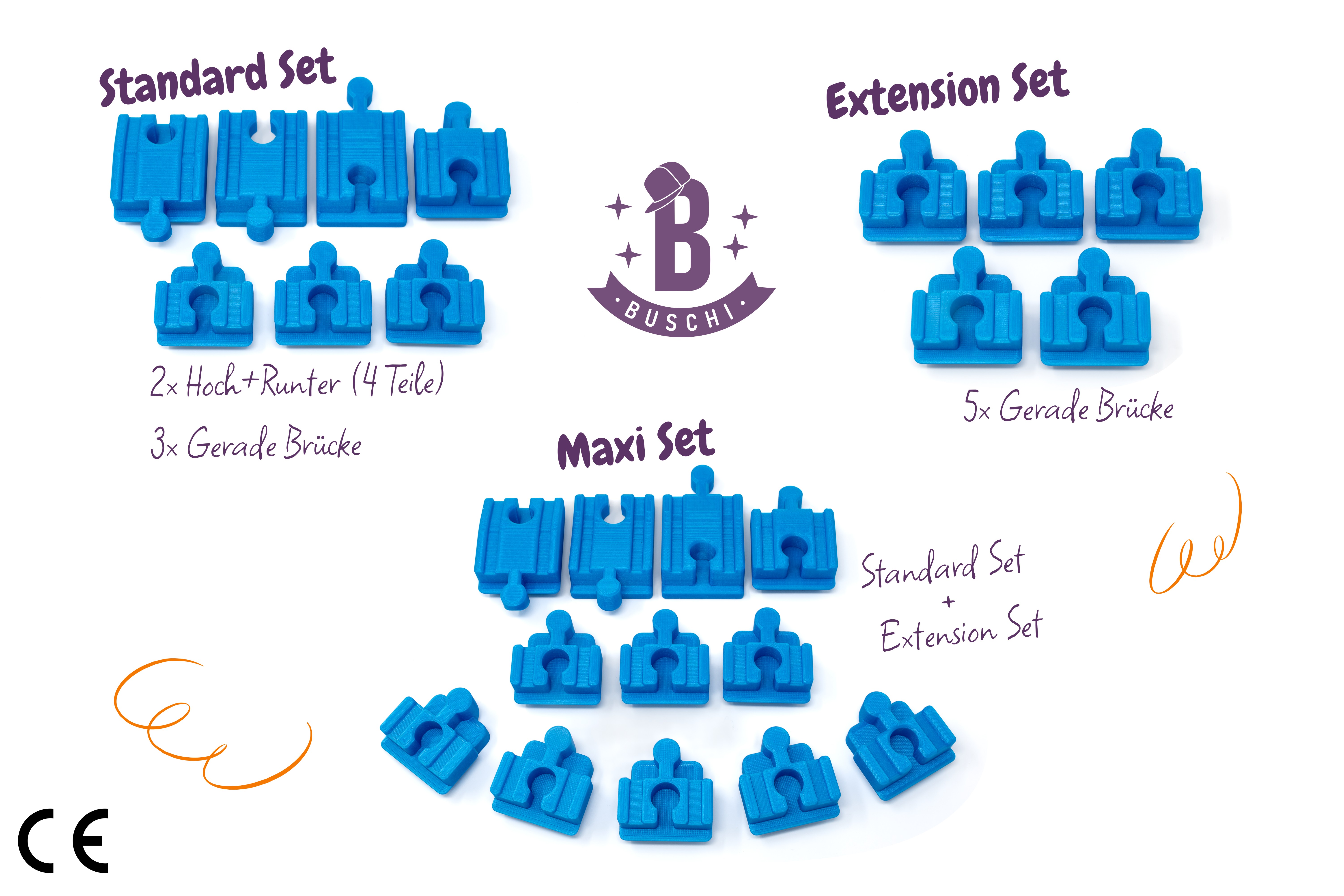 Spielzeug Holzeisenbahn Klemmbausteine Brücken BuschiCrafting