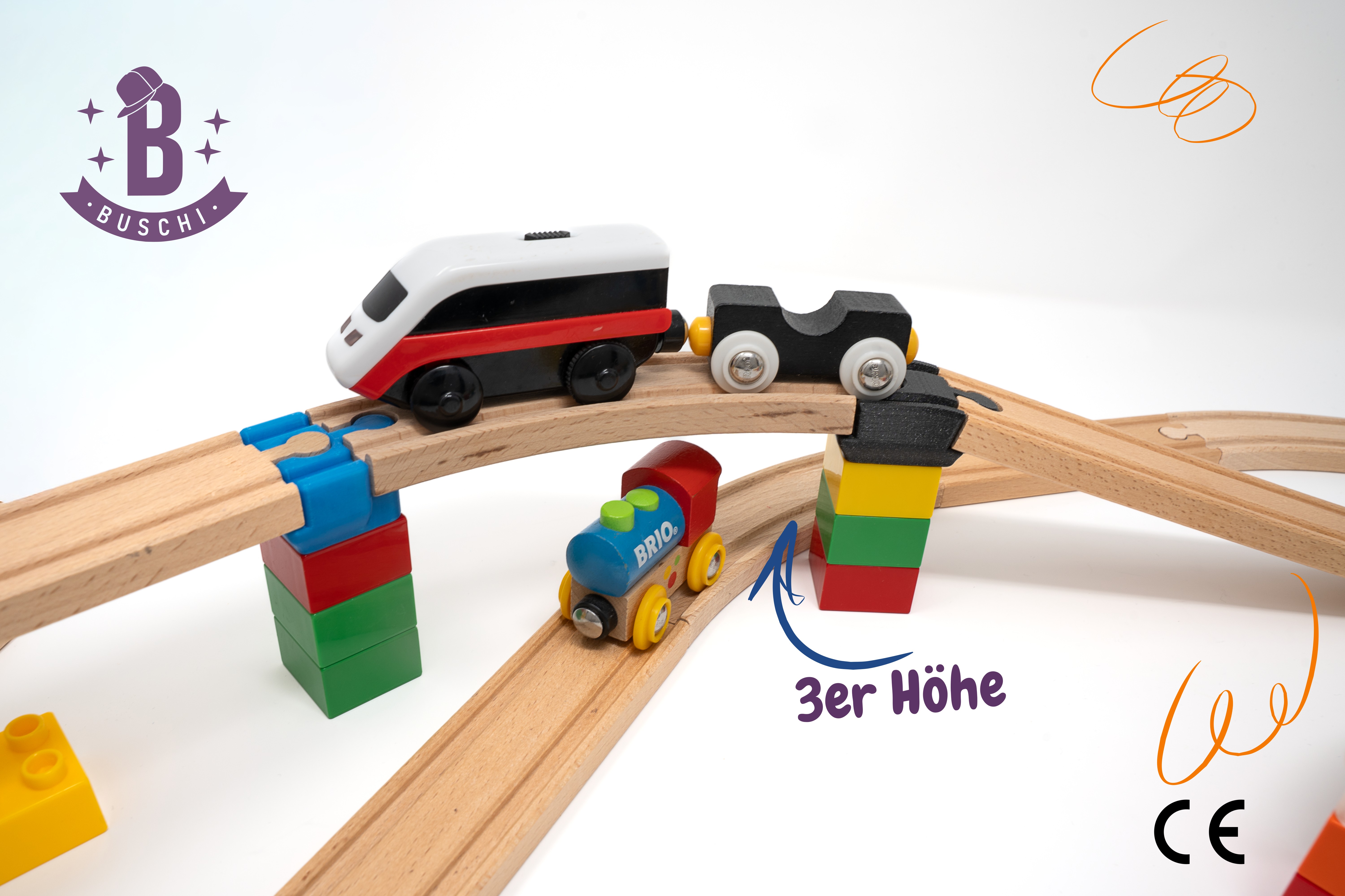 Spielzeug Holzeisenbahn Klemmbausteine Brücken BuschiCrafting